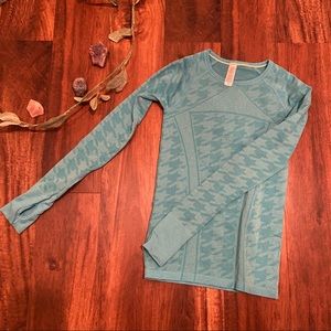 ivivva Blue Fly Tech Houndstooth Long-sleeve Shirt